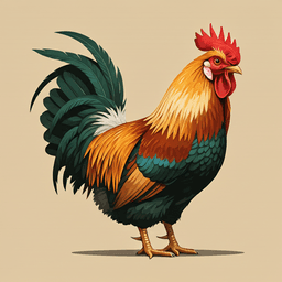 Abstract silhouette of a rooster